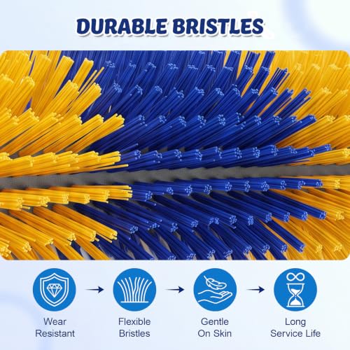 FillTouch 6 Pack Livestock Scratch Brush with Screws, Horse Scratching Post Goat Scratcher Brushes, Full Massage Grooming Brush for Cow, Cattle, Sheep, Pig Back Itching Relieve, 17.1 x 7.2 Inch