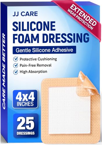 25Pcs Silicone Foam Dressing | 4x4 Bed Sore Bandages | Wound Care FSA&HSA - size: 4x4 25ct