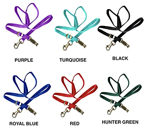 Majestic Ally Double Thick 36" to 72" Trailer Tie for Horse Haulage, Cross tie with Adjustable Buckle, Panic Snap and Bull Snap – 1" Wide by 36" to 72" Long (Red) - color: Red