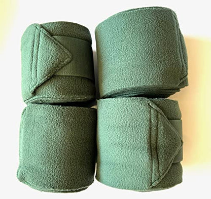 Fleece Horse Polo Wraps Set of 4 Bandages (Green)