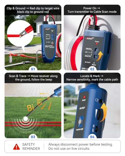 NOYAFA Underground Wire Locator, Wire Tracer for Dog Fence Repair - color: Blue