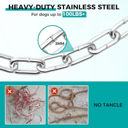 Heavy Duty Dog Chain for Yard, 40 FT Galvanized Chain Leash, 3 mm - size: 0.12 in x 40 ft