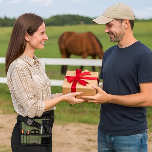 9 Pcs Horse Braiding Kit Complete Mane Horse Grooming Set with Waxed Canvas Bag Easy Start Supplies for Braiding Beginners Father's Birthday Gifts(Hunter Green) - color: Hunter Green