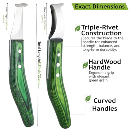 2-Piece Loop & Hoof Knife Set, J2 Stainless Steel