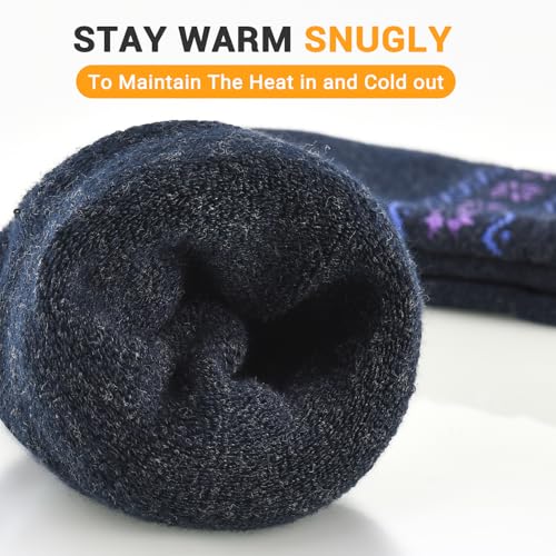 NinetoFiveLife Merino Wool Socks For Women Warm Winter Thick Socks 4 Pairs