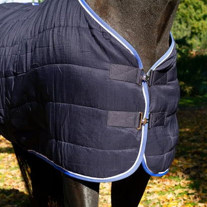 Horze Glasgow Anti-Slip Stable Horse Blanket (100g Fill) - Dark Blue - 75 in - size: 75 in