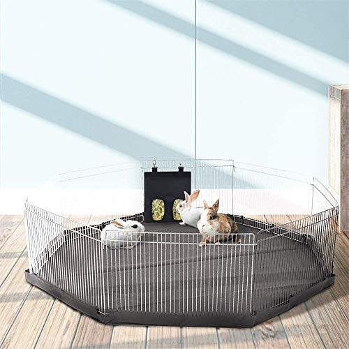 Rabbit Hay Feeder Bag Hanging Hay Rack (Blue, 2 Windows) - color: Blue