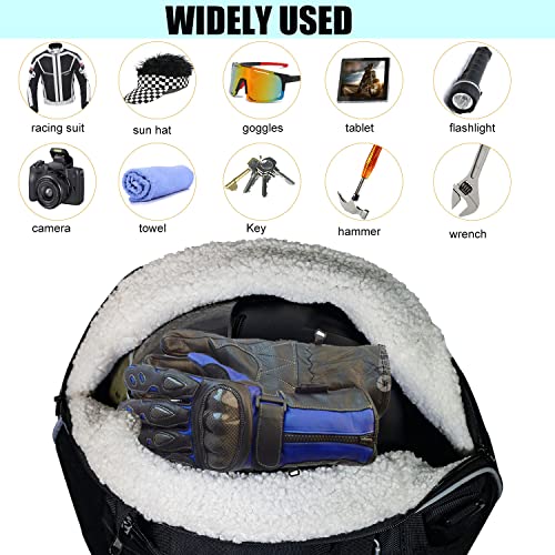 Helmet Bag,Motorcycle Helmet Storage Bag,Lightweight Soft Fleece Lining Water-resistant 1680D Oxford with Strap, Reflective Strip (Black)