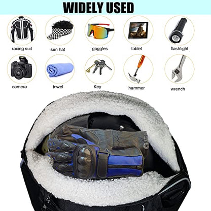 Helmet Bag,Motorcycle Helmet Storage Bag,Lightweight Soft Fleece Lining Water-resistant 1680D Oxford with Strap, Reflective Strip (Black)
