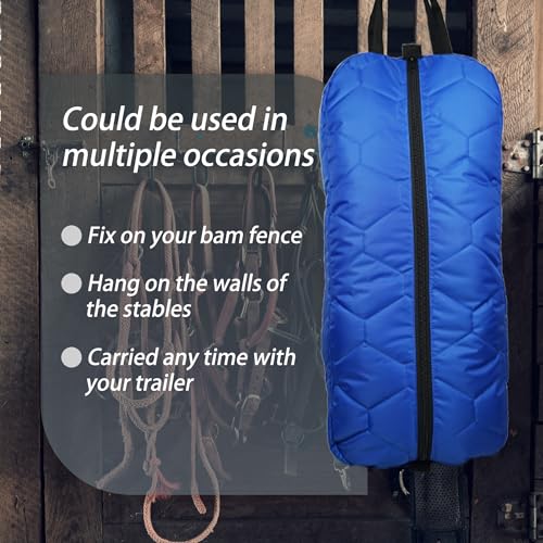Bridle Bag for Horses, Durable Nylon Bridle Halter Bag with 3 Layers Padded Horse Tack Carry Bag-Large Capacity Protect Tack - color: Deep Blue