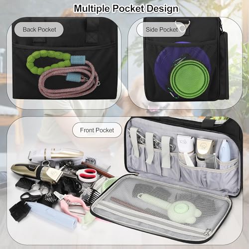 TANTO Dog Grooming Vacuum Bag, Extra Large Pet Tool Bag with Compartments