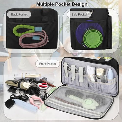 TANTO Dog Grooming Vacuum Bag, Extra Large Pet Tool Bag with Compartments