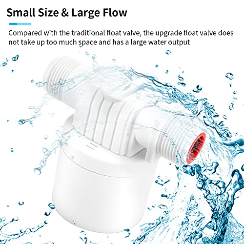 Water Float Valve 1/2 Inch Water Level Controller Built-In Water Tank Upgrade Float Valve for Livestock Tanks,Cistern,Toilet (1pcs 1/2" side inlet) - size: 1/2" Side Inlet