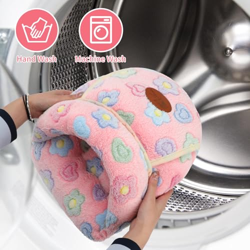 YUEPET Guinea Pig Bed Cuddle Cave, Warm Fleece Hideout, Pink Flower - color: Pink Flower, size: 1PCS