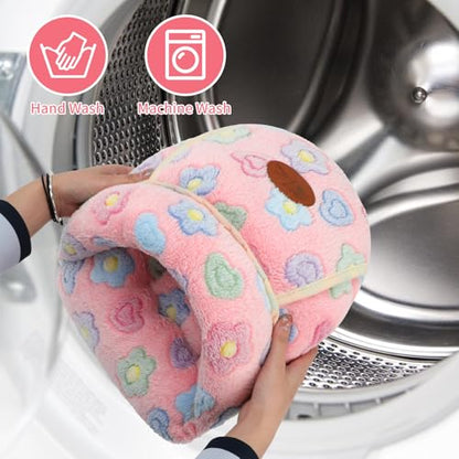 YUEPET Guinea Pig Bed Cuddle Cave, Warm Fleece Hideout, Pink Flower - color: Pink Flower, size: 1PCS