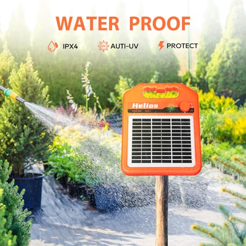 ANDMON MINI250 15 Miles Solar Electric Fence Charger, 0.25 Joule Solar Fence Charger for Livestock, Pigs, Horses, Cattle Sheep, Solar Powered Electric Fence with Day or Night Mode, Easy Installation - size: MINI250