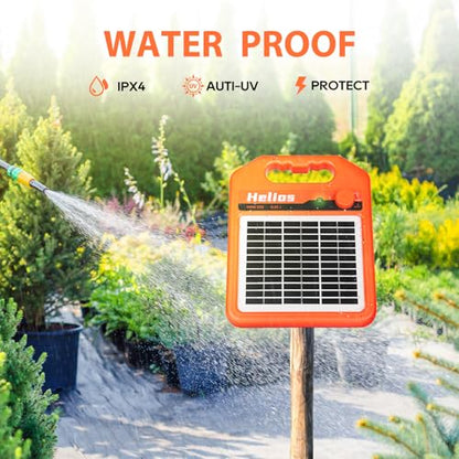 ANDMON MINI250 15 Miles Solar Electric Fence Charger, 0.25 Joule Solar Fence Charger for Livestock, Pigs, Horses, Cattle Sheep, Solar Powered Electric Fence with Day or Night Mode, Easy Installation - size: MINI250