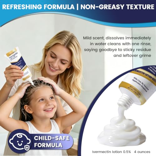 Ivermectin Lotion 0.5% Lice Treatment Lotion, 10-Minute Use, Adults & Kids