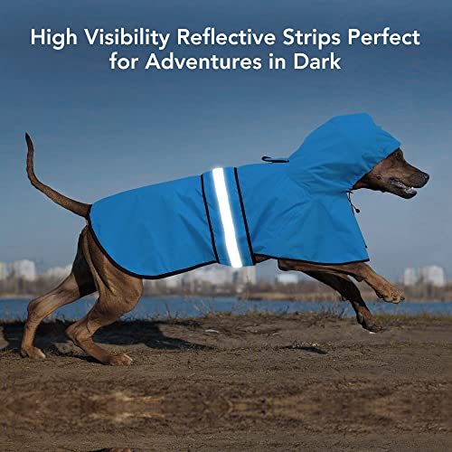 Waterproof Reflective Dog Raincoats - Adjustable Puppy Rain Coat Jacket, Lightweight Dog Hooded Slicker Raincoats Poncho for Small to X- Large Dogs and Puppies (Blue, Small) - color: Blue, size: Small