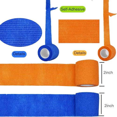 40 Rolls Self Adhesive Bandage Wrap Bulk Breathable Athletic Tape Elastic Cohesive Bandage Adhesive Wrap Roll for Sports Wrist Ankle, 2 Inch x 5 Yard (Multi Colors)