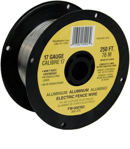 Zareba Fi-Shock 17 Gauge Aluminum Wire for Electric Fencing - 250 ft Spool - FW-00018D - Highly Conductive Aluminum Wire for Electric Fences - Rust Proof & Lightweight,(Pack of 8) - size: 8 Pack
