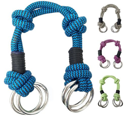 Tahoe Tack Bitless Bridle Nosepiece – Two-Tone Stiff Rope Design, 4 Steel Rings, Knotted for Precision, 1-Year Warranty - color: Blue/Black