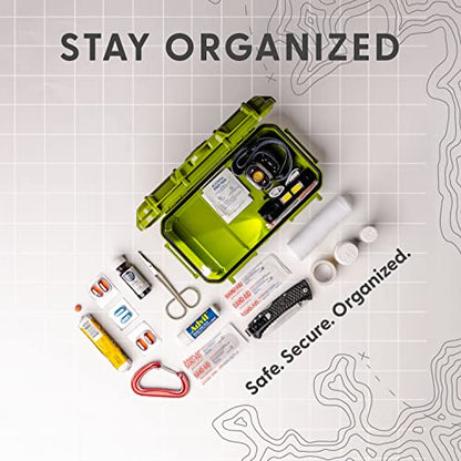 Evergreen X Seahorse 56 Medication Lock Box - Medium, First Aid Kit, Childproof, Empty Lockable Medicine Box to Store Medications, Diabetic Supplies. NO SUPPLIES INCLUDED (Green + First Aid Flag) - color: Green + First Aid Flag