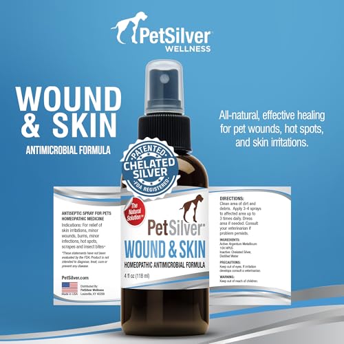 PetSilver Wound Spray, Antibacterial, Healing Aid, USA Made, 4 fl oz - size: 4 oz