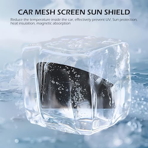 Shakas Window Sunshade, Sunscreen Light Protection Polyester Taffeta Adsorption Installation Side Window Glass Sunshade, for Most Two-cab Three-cab SUV Cross-country Commercial Vehicles (Black)
