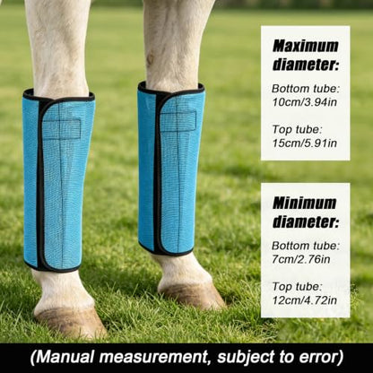 NQEUEPN 4pcs Fly Boots for Horse, Durable Loose Breathable Fly Boots (Blue)