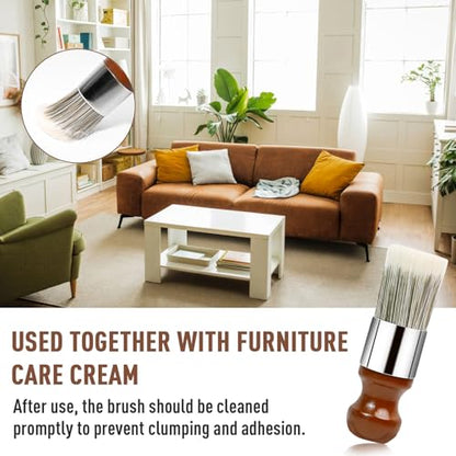 Horse Hair Brush for Leather and Furniture Salve - Durable Wax Brushing - size: Small