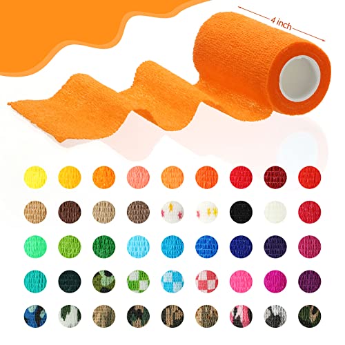 Newwiee 45 Rolls 4 in x 5 yd Cohesive Bandage Wrap, Self Adherent Tape