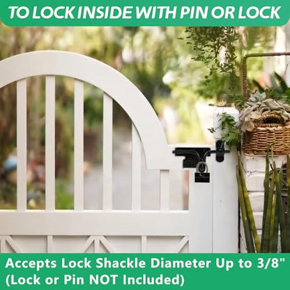 Heavy Duty Slide Bolt Gate Latch for Wooden Fence Door Lock with Padlock Hole,Solid Hardware Thickened Metal Sliding Bolt Door Locks Gate Latches for Shed Door,Wooden Fences,Barn Doors,Yard