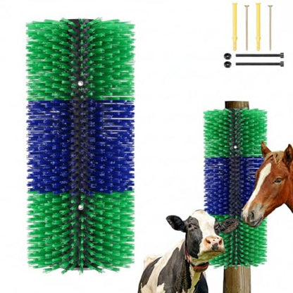 1 Pack Livestock Scratching Brush, Blue and Green - color: Blue and Green