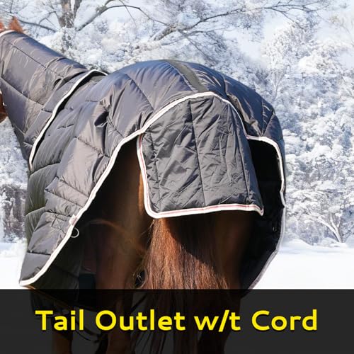Equoray Horse Rug Fly Sheet Waterproof Rainproof Mosquito Repellent Warm Breathable Turnout Blanket for Horses Winter Use - Sizes, Black