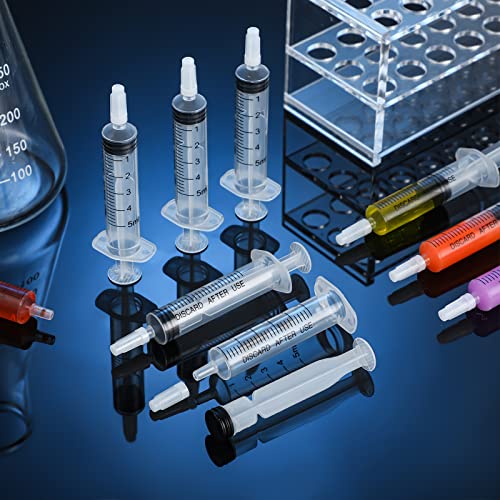 Zhengmy 100 Pack Bulk Plastic Syringe with Slip Tip, 5 ml