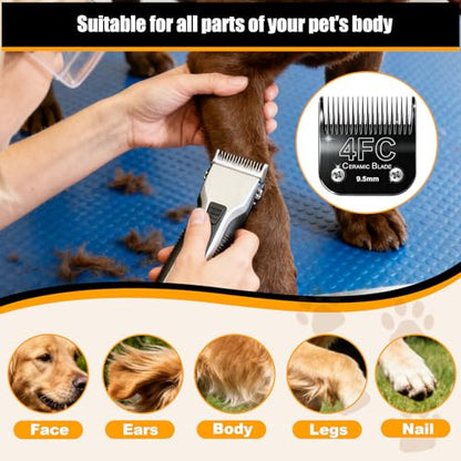 Dog Grooming Blades Compatible with Andis Clippers 4FC Blade (9.5mm) - size: Black(4FC)