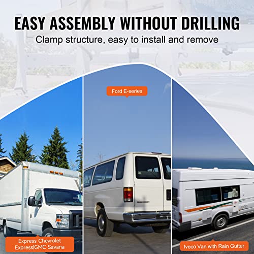 VEVOR Van Ladder Racks, 47.2-78.7 in Adjustable, 500 lbs Capacity, Alloy Steel, Compatible with Full-Size Vans, 2 Pcs White - size: for Mid-Large Size Vans