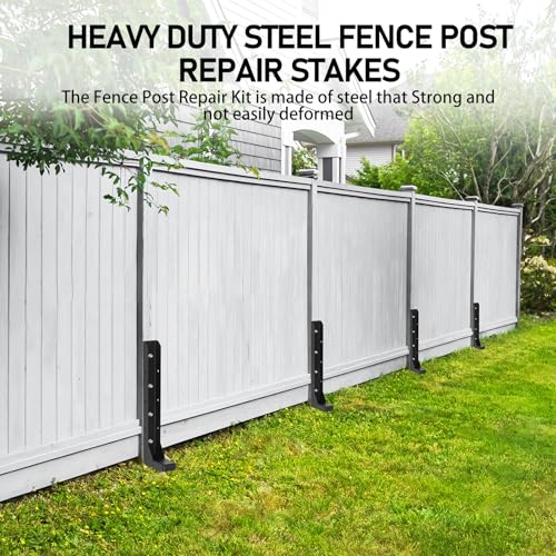 Colinktool 6Pack Fence Post Repair Stake Kit,Heavy-Duty Metal Decking Posts