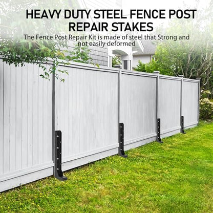 Colinktool 6Pack Fence Post Repair Stake Kit,Heavy-Duty Metal Decking Posts