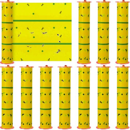 Qualirey 5 Pcs Giant Flypaper Fly Traps, 295ft Sticky Yellow - color: Yellow and Green