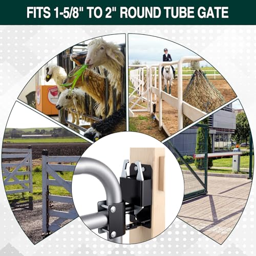 2 Way Farm Gate Latch 6" Gate Support Wheel for Metal Tube Gates
