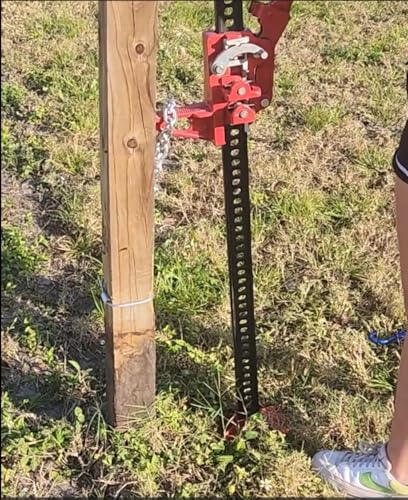 Upgraded Original Heavy-Duty Fence Post Removal Tool – Stronger Cable, Longer Chain, Works with Jack or Lever to Pull Broken Wood Fence Posts for Repair & Replacement fence repairs