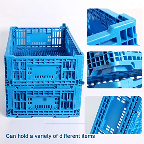 Collapsible Storage Bin Containe，43 Liter Transfer box,crate Transit storage of various items (23.6" L x 15.7" W x 7.1" H) - size: 23.6" L x 15.7" W x 7.1" H