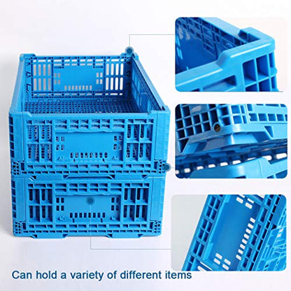 Collapsible Storage Bin Containe， 52 Liter Transfer box,crate Transit storage of various items (23.6" L x 15.7" W x 8.6" H-two) - size: 23.6" L x 15.7" W x 8.6" H-two