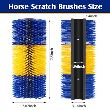 3 Pack Livestock Scratching Brush, Yellow and Blue - color: Yellow and Blue