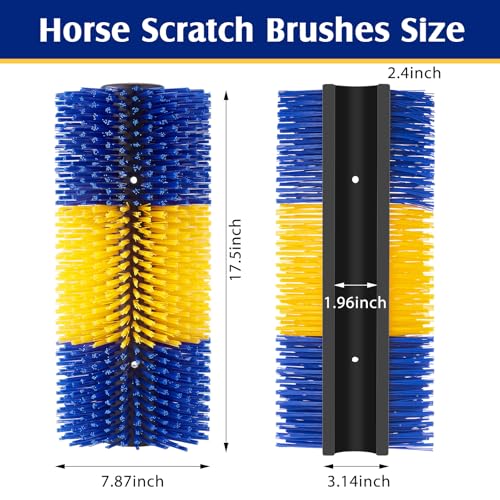 3 Pack Livestock Scratching Brush, Yellow and Blue - color: Yellow and Blue