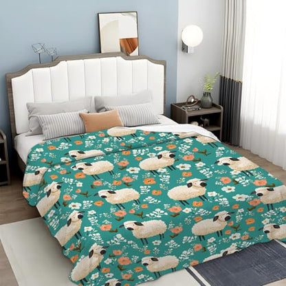 Cute Sheep Throw Blanket Sheep Gifts for Boys Girls 80"x60" - color: Sheep, size: 80" x 60"