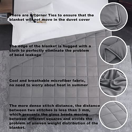 L'AGRATY Weighted Blanket Kids- 40"x60" 7lbs Cooling Breathable Heavy Blanket Microfiber Material with Glass Beads All-Season Summer Fall Winter Soft Thick Comfort - color: 05-light Grey, size: 40" x 60" | 7lbs