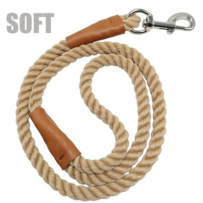 BTINESFUL 3/5/10ft Braided Rope Cotton Dog Leash for Large Medium Dogs - color: brown, size: 3 Foot (Pack of 1)